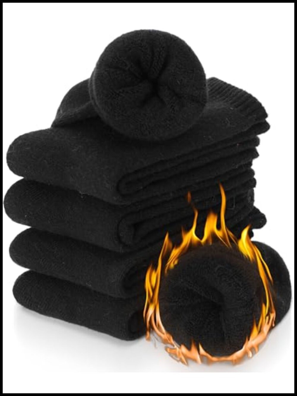 Merino Wool Blend Crew Socks Thermal Warm Winter Hiking Boot Cozy 5 Pack